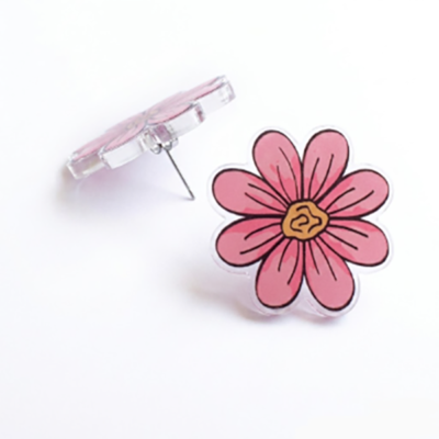 Aros en Acrílico diseño flor