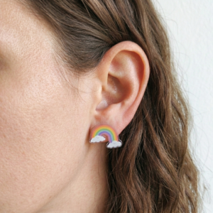 Aros en Acrílico diseño arcoíris