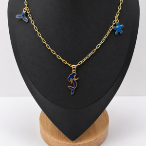 Collar baño de oro, modelo sirena
