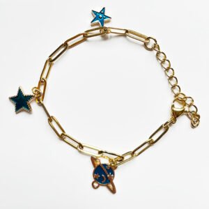 Pulsera baño de oro modelo universo
